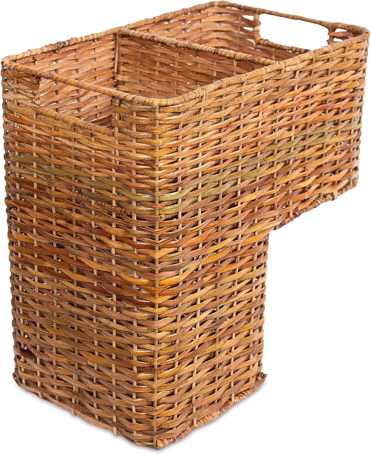 Stair Basket For Staircases Wicker Woven Storage Bin For Stairs