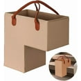 thumbnail image 1 of Stair Basket with Leather Handles,Premium Felt Staircase Baskets for Carpeted and Wooden Stairs,Stair Step Storage Organizer for Home and Office Decor (Mocha), 1 of 12