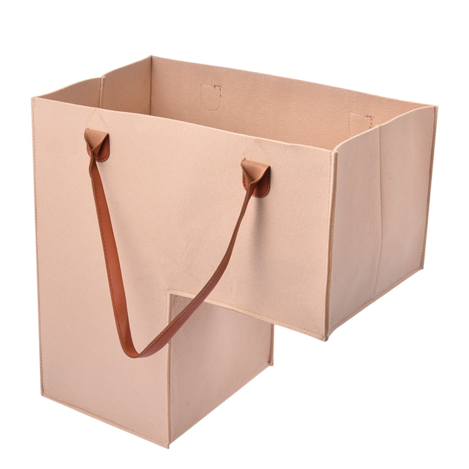 Stair Basket With Synthetic Leather Handles, Staircase Organizer Basket, Staircase Basket