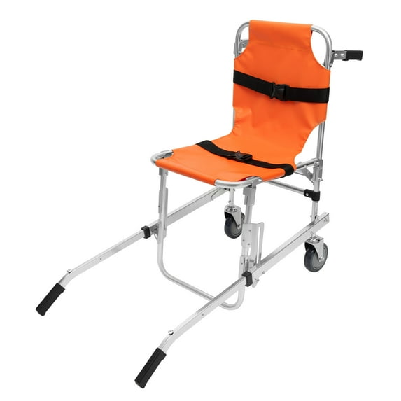 Stair Chair for Medical Emergency Evacuation, Lifting Climbing Wheelchair with 2 wheels, Orange