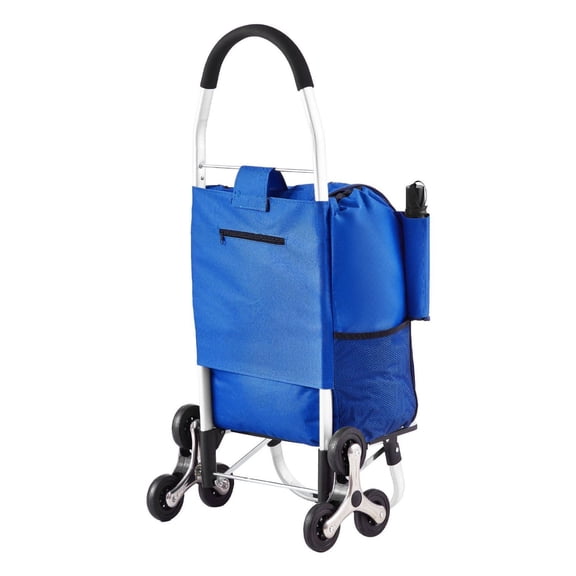 Stair Climber Trolley, 36L Folding Shopping Cart, 6-Wheel Grocery Cart for Stairs, Laundry Handcart - Foldable Stair Climbing Cart