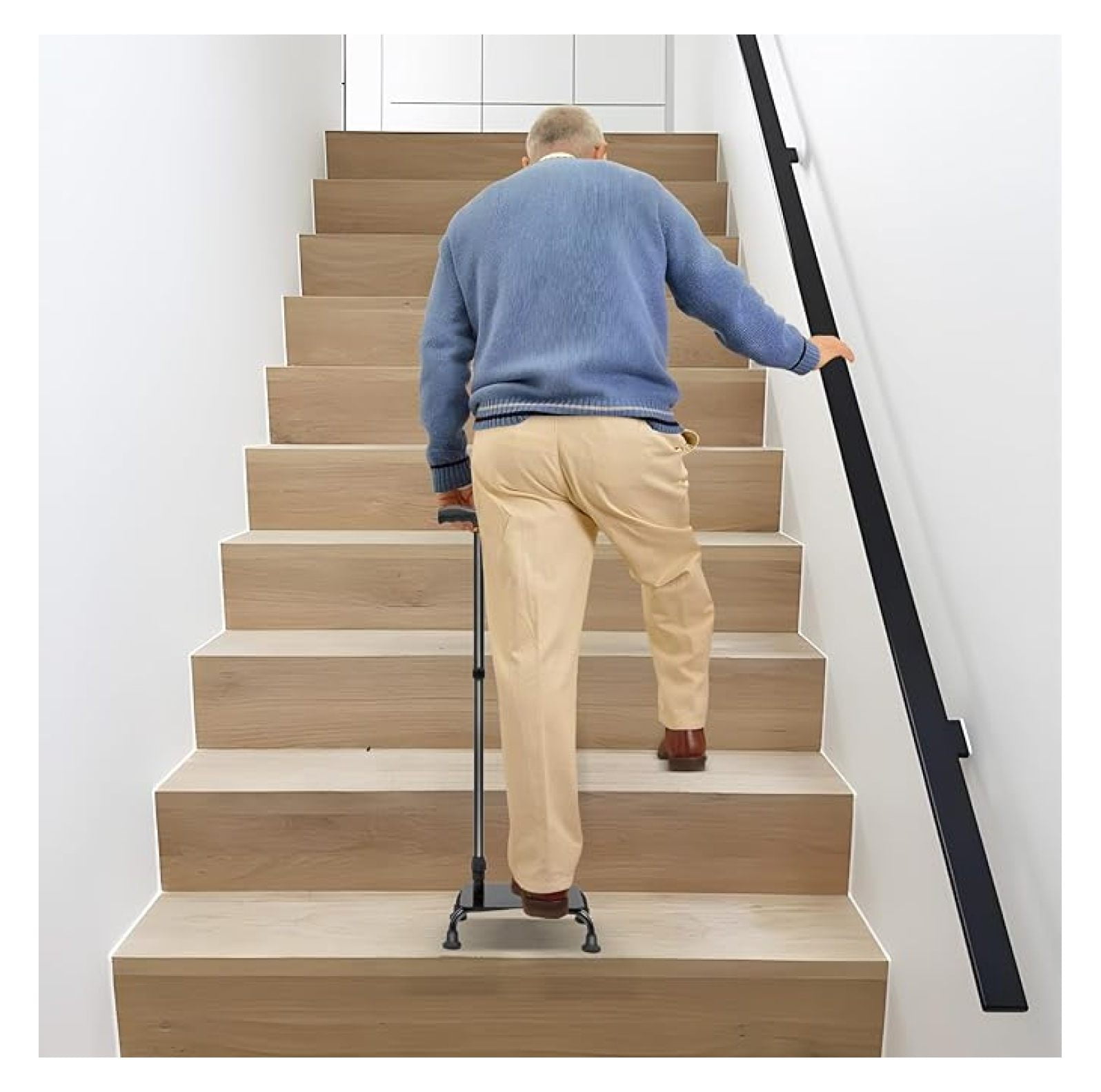 Stair Climbing Assist Cane, Stair Lift Aid for Seniors Adjustable ...