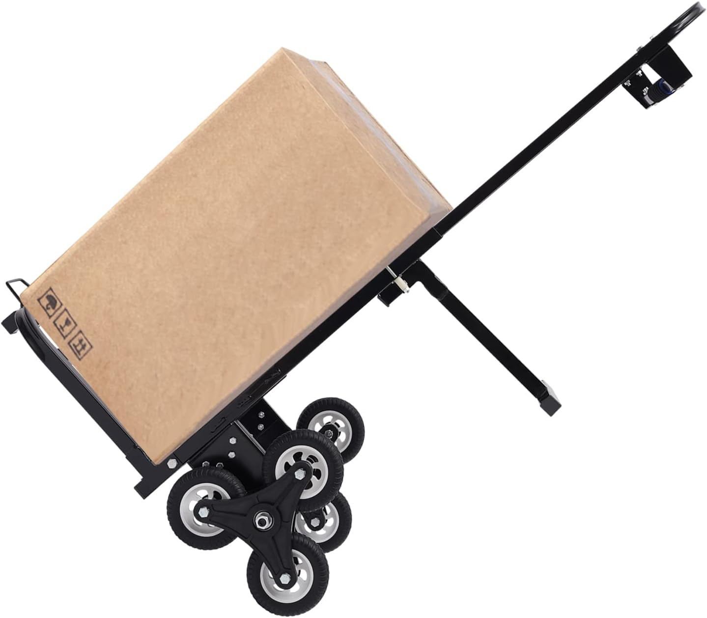 Stair Climbing Cart, 460 lbs Heavy Duty Folding Hand Truck with 6 Wheels, Adjustable Handle Dolly Cart for Stairs