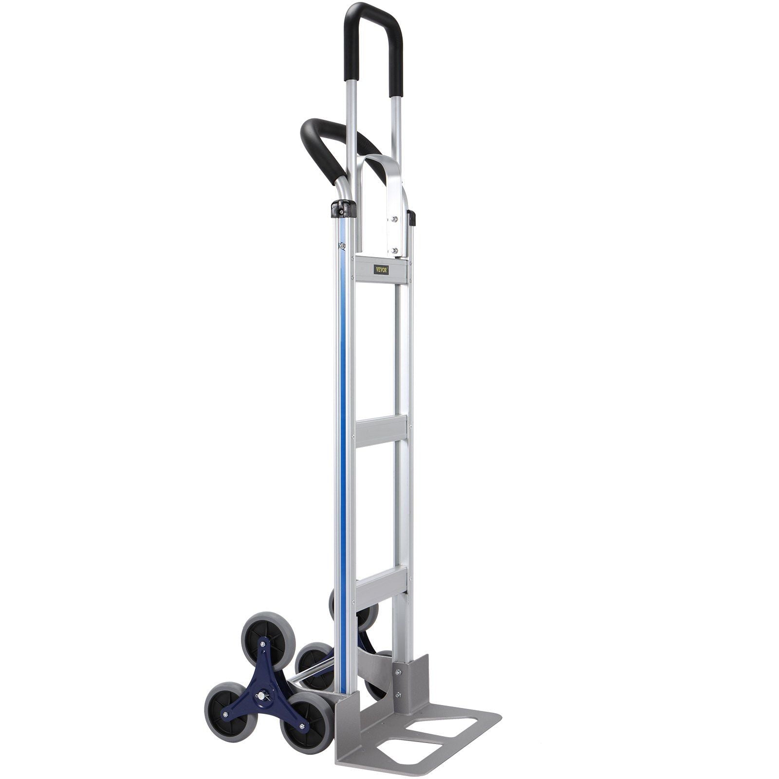 Stair Climbing Cart, 550 Lbs Load Capacity, Aluminum Hand Truck Dolly Dual Handles Integrated Frame Nonslip Rubber Wheels Multipurpose Stair Climber Wa