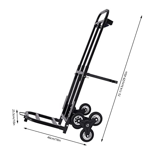 Stair Climbing Cart, Portable Folding Trolley with 8 Wheels, Stair
