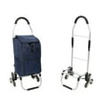 thumbnail image 1 of Stair-Climbing Foldable Shopping Cart with 2-in-1 Detachable 40L Bag, Stainless Steel Tri-Wheel Design for Heavy Loads, Compact Utility Cart for Groceries & Outdoor Use, Blue, 1 of 8