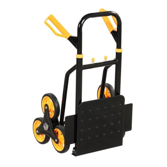 Stair Climbing Hand Truck, 350 Lbs Capacity - Telescoping Handle Utility Cart for Stairs, Folding Base Plate Heavy Duty Dolly for Moving Furniture, Boxes