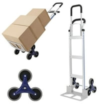 Stair Climbing Hand Truck 650lb, Heavy Duty Dolly Cart for Stairs, Thickened Upgraded Aluminum Tube Stair Climbing Trolley with Triangle Wheels and Dual Handle