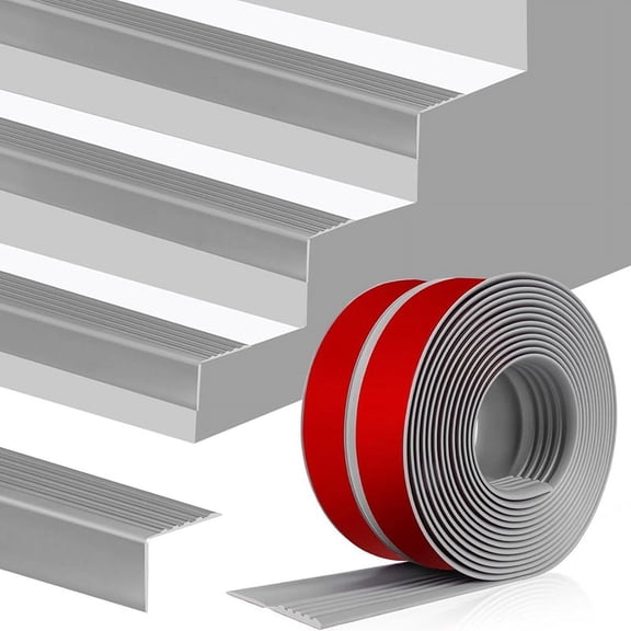 Stair Edge Trim Self Adhesive Nosing Molding Non-Slip Rubber Nose for Indoor Outdoor Use Gray