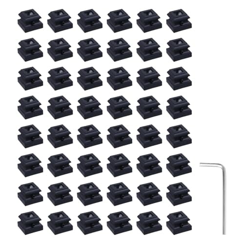 Stair Flat Shoe for 1/2 Inch Square Balusters 48Pcs Black, Baluster Shoes, Wrought Iron Spindle Base for Scroll Basket Twist Knuckle Staircase Railing, Indoor Use$$Tools & Hardware Other