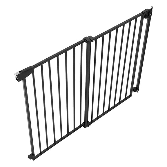 Stair Gate 31-48 Inch Wide 30 Inch Tall No Bottom Bar One Hand Operation with Hardware Kit for Doorways Black