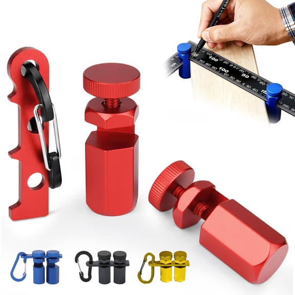 Stair Gauge For Circular Saw, Aluminum, Hexagonal Lock Layout Tool With Holder And Hook, For Carpentry, Rafter Layout, And Circular Saw Guide