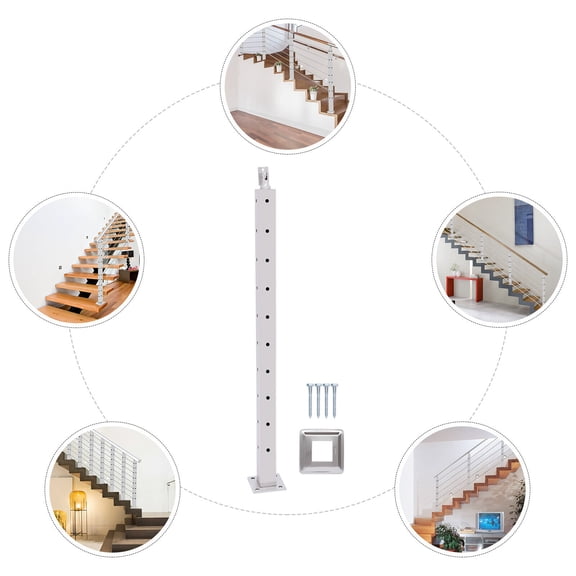 Stair Rail Post with Installation Screws Stairs Handrail Post 36inch 0-90 36inch Handrail Post Floor Mounted Stairs Railing Columm Stand Heavy Load 100kg
