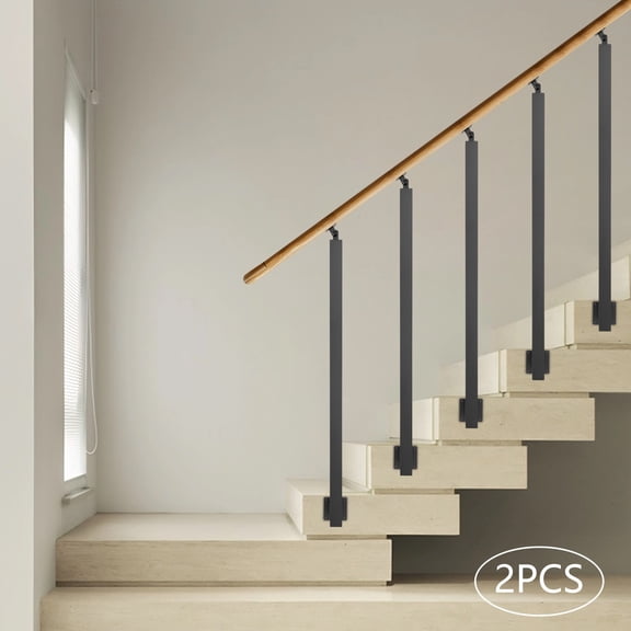 Stair Railing Posts, 2Pcs Stair Baluster Posts, Adjustable Stair Railing Posts for Deck, Balcony, Stair