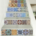 thumbnail image 1 of Stair Risers Stickers Peel and Stick Stair Decals Removable Self-Adhesive Vinyl Staircase Stickers, 39.37" L x 7.08" W, Mosaic imitation tile wallpaper, 1 of 8