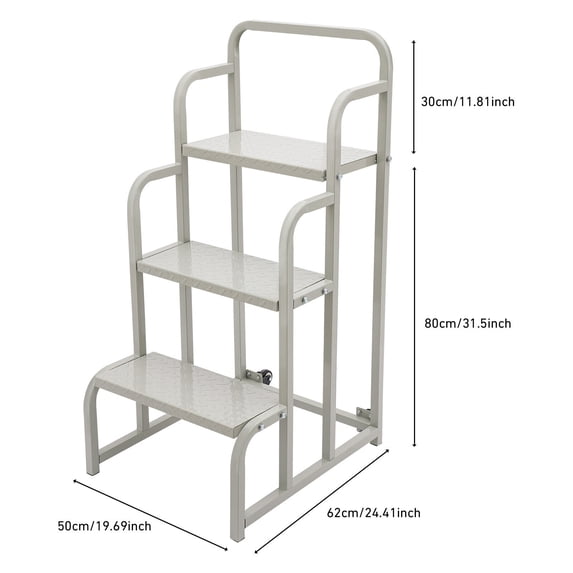 Stair Rolling Stair Supermarket Ladder Warehouse Pickup Shelf 300kg Load 3-Step