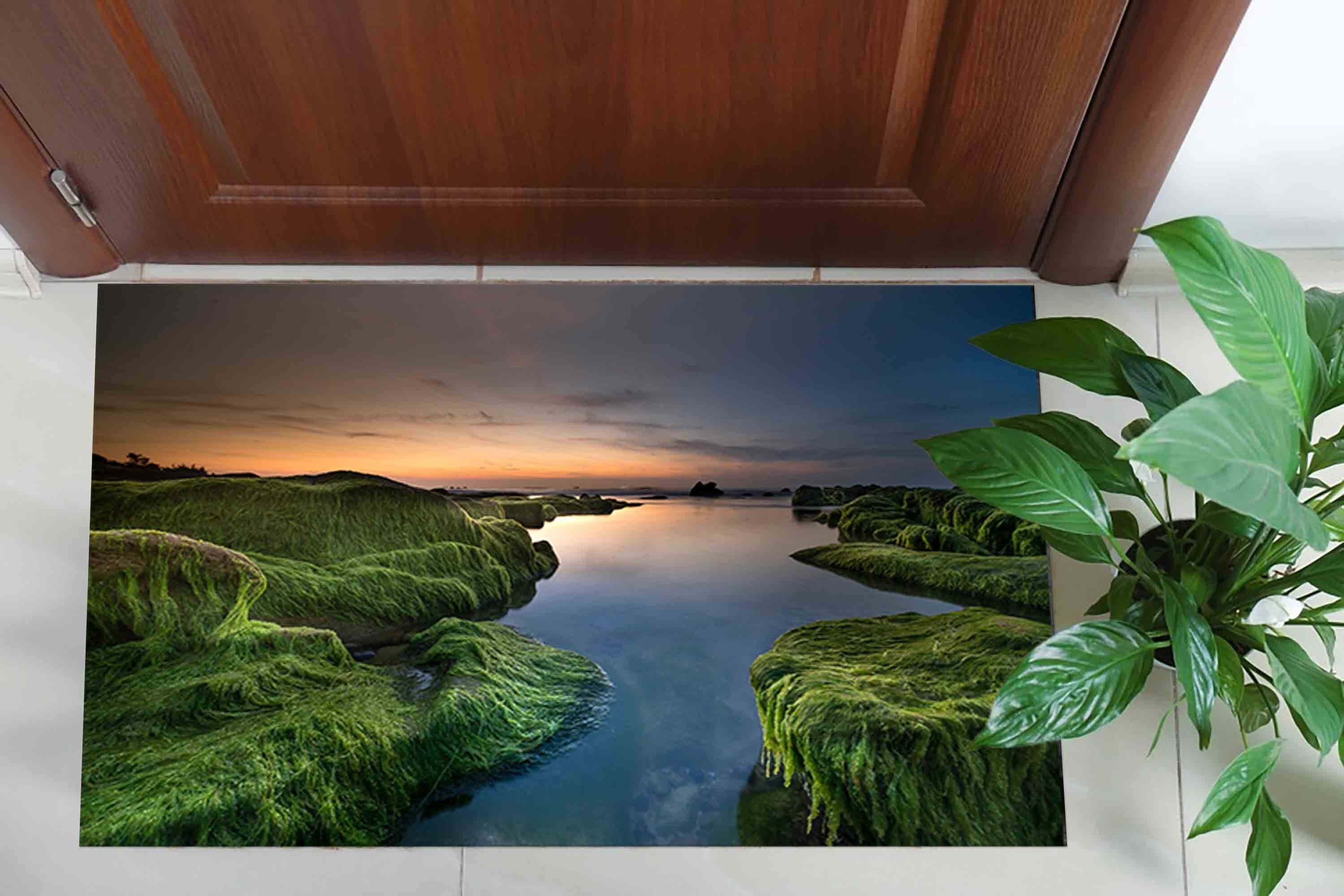 River Rug Custom Stair Rug, Large Rug, View Rug, Green And Blue Rugs, Green Mountains ...