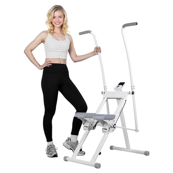Stair Stepper, Folding Vertical Climber Cardio Exercise Machine for Home Gym, Full Body Workout Machine with Adjustable Handlebar & Pedals, 265lbs Load