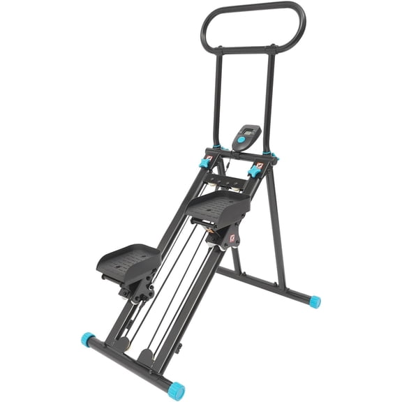 Stair Stepper for Home Gym Exercise | Stair Stepper Machine with Adjustable Handlebar | Folding Cardio Stair Master | with Oversized Pedal | 300LBS Loading Capacity | Black