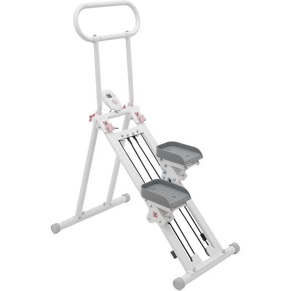 Stair Stepper for Home Gym, Folding Vertical Climber, Adjustable Handrail Height Foldable Cardio Exercise Machine Low Noise with Anti-Slip Foot Covers, High Weight Capacity