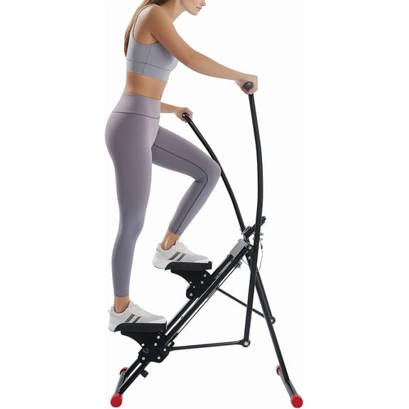 Stair Stepper for Home Gym, Folding Vertical Climber Machine with 220LB Capacity, Full Body Workout Equipment w/Digital Monitor, Compact Cardio Exercise Stepper for Home Gym Full-Body Workout (Black)