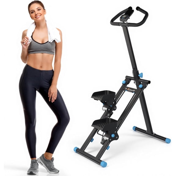 Stair Stepper for Home, Stair Master for Exercise at Home Folding Stair Stepper for Full-Body Workout Compact Stair Climber with Resistance/Phone Holder/Adjustable Handlebar & Pedals