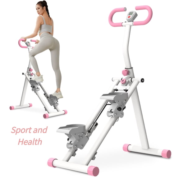 Stair Stepper for Home, Vertical Climber Workout Machine for Full-Body Exercise, Fitness Climber Equipment with Stable Frame and Adjustable Handlebar – Pink
