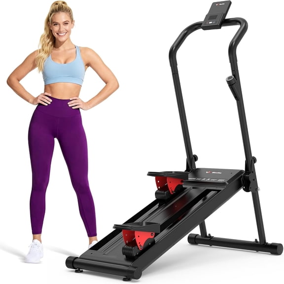 Upgraded Magnetic Stair Climber for Low Impact Cardio at Home – Adjustable Resistance Stair Stepper Machine, Foldable Design, 2 Incline Levels, 4.5 inch Display, Phone Holder, Easy to Fold & Store