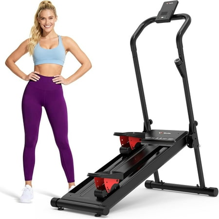 Upgraded Magnetic Stair Climber for Low Impact Cardio at Home – Adjustable Resistance Stair Stepper Machine, Foldable Design, 2 Incline Levels, 4.5 inch Display, Phone Holder, Easy to Fold & Store