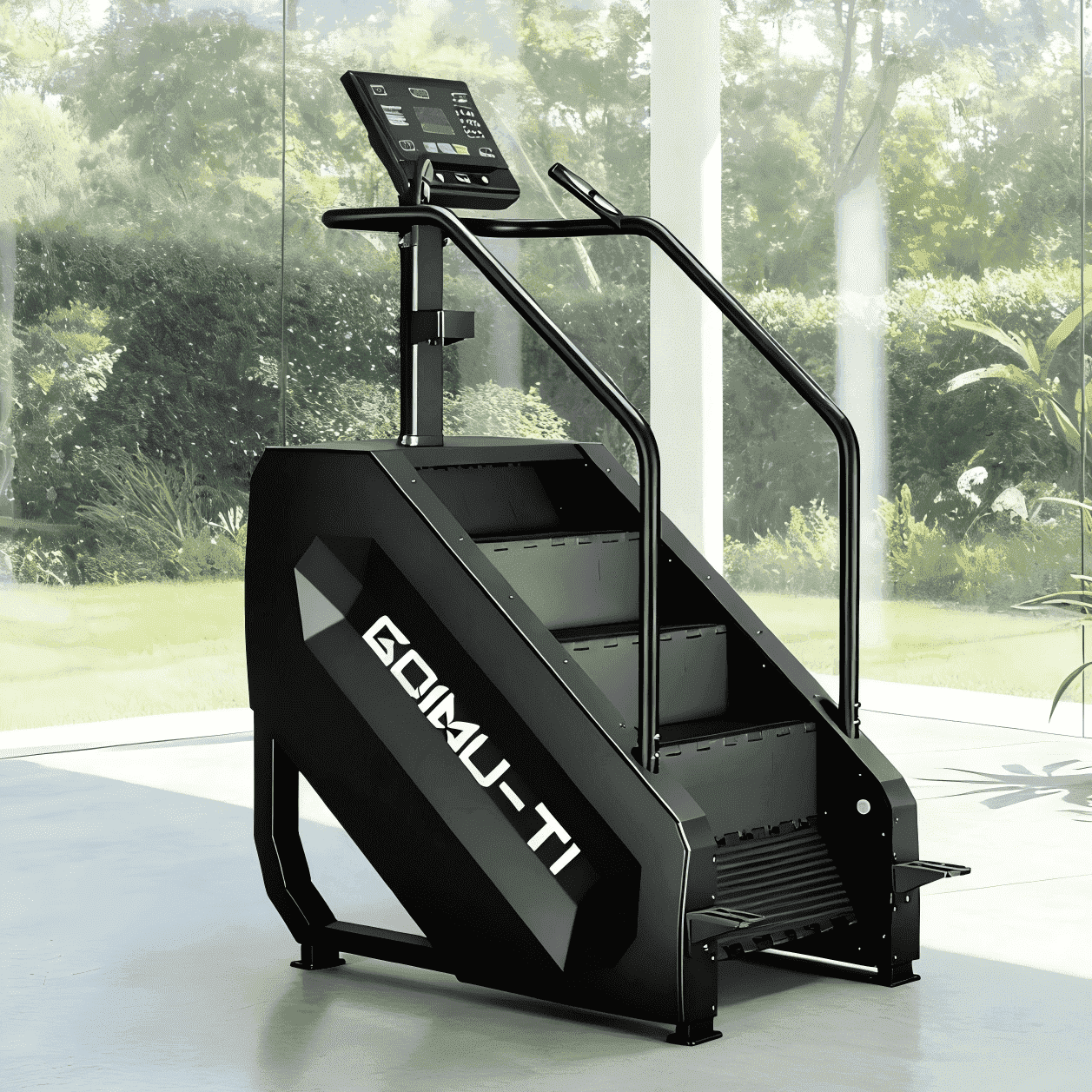 Stair Stepper Climber voor Home Gym Oefening, Verticale Klimmer Hometrainer voor Full-Body Workout, Compact Opvouwbare Cardio Oefening Klimmer met Verstelbaar Stuur en Pedalen,zwart