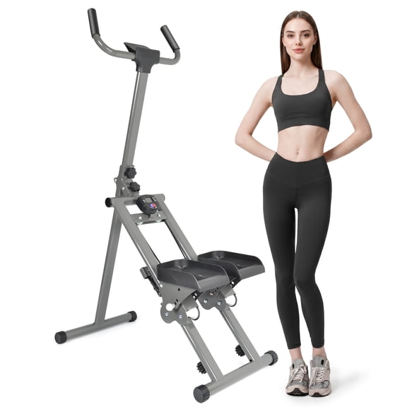 Stair Stepper Machine, Vertical Climber with LCD Display, Gunmetal Iron Cardio Trainer for Home Workouts