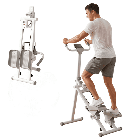 Stair Stepper Machine with LCD Display, Foldable Vertical Climber for Full-Body Home Cardio, 300 lbs Capacity, Adjustable Pedal Angle