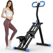 Stair Stepper with Resistance Home-Upgrade Vertical Stairmaster for Full-Body Exercise, Compact Folding Cardio Stair Climber with Stable Frame Adjustable Handlebar-Black Blue