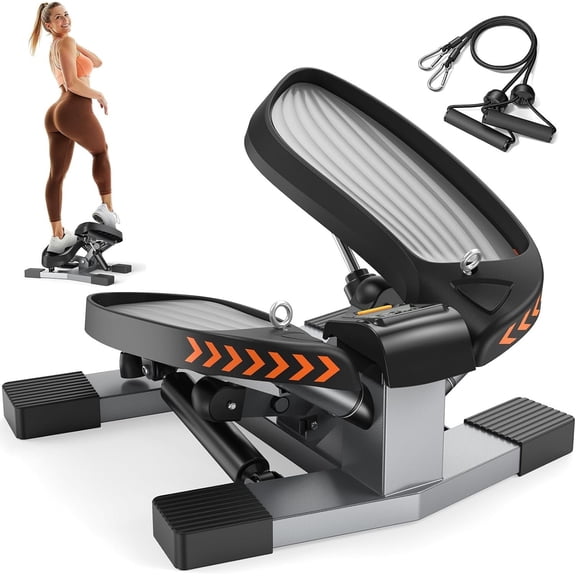Stair Stepper,Twist/Mini Stepper for Exercise at ,Step Machine with Resistance Bands for Full  Workout, 350lbs+ Capacity