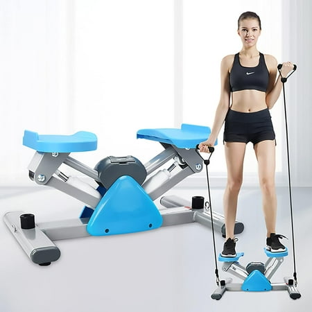 Exercise Stair Stepper, Mini Steppers with Resistance Band, Hydraulic Mute Stepper with LCD Monitor for Home Gym Workout