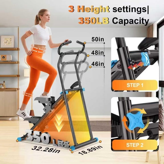 Stair Stepper for Home Gym, 350lbs Vertical Climber with LCD Display, Non-Slip Pedals & Compact Folding Cardio Exercise