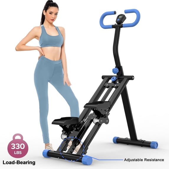Fahuac Vertical Stair Stepper with 3 Level Resistance - Upgrade Climber Workout Machine for Full-Body Exercise Climber Fitness Equipment with Stable Frame Adjustable Handlebar 1Pack