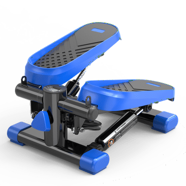 Stair Steppers for Excercise at Home, Mini Stepper with Resistance Bands & LCD Monitor, Fitness Stepper Machine with 330LBS Weight Capacity, Stair Stepper for Home Full Body Workout, Black+Blue