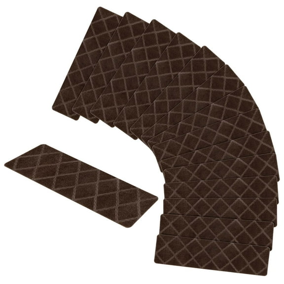 Stair Tread Carpet for Wooden Steps, 15pcs Non-Slip Indoor Outdoor Stair Tread Covers Rugs, 8in x 30in, Brown