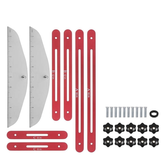 Stair Tread Template Tool 9Inch-54Inch Adjustable Length Measuring Jig for Treads Suitable Stairs