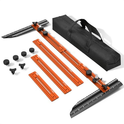 Stair Tread Template Tool - Precision Stair Gauge Measuring Tool with Self Locking Width, 8-72 Inches Lightweight Stair Tread Tool & Jig for Steps Measuring & Scribe, Orange$$Tools & Hardware Other