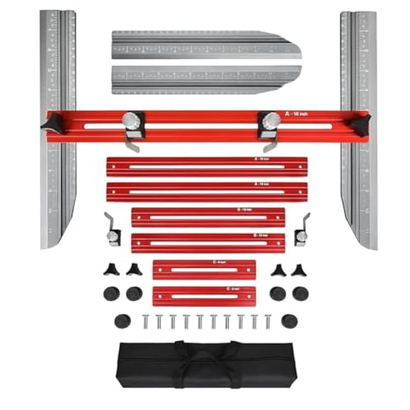 Stair Tread Template Tool, Solid Stair Tread Gauge, Stairs Gauge Jig Stairs Template Staires Step Tool Shelf Templates Projects, Simple Assembly Staires Measuring Tools, Measuring Stairs(Red)$$Tools