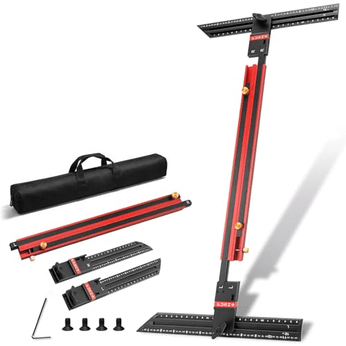 Stair Tread Template Tool - Upgrade Integrated Design Stair Tread Tool, Solid Stair Tread Gauge, Stair Measuring Tool Stair Gauge Jig Stair Template, Adjustable Length Aluminum Alloy Stair Step Tool