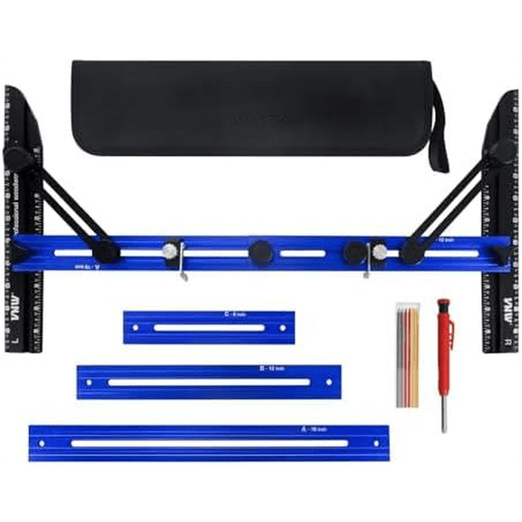 Stair Tread Template Tool - Upgrade Stair Tread Tool Jig, Shelf Layout Tool & Stair Tread Template Tool Jig, Stair Measuring Tool,Stair Scribe Tool for Stair Measurement Tool (Blue)$$