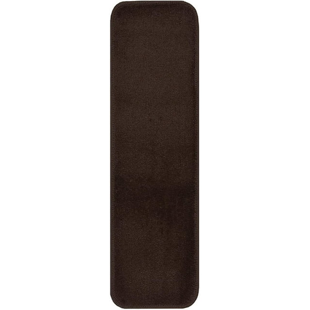 Stair Tread Treads Indoor 7 inch x 24 inch Machine Washable Skid Slip Resistant Carpet Stair Tread Treads Euro Collection (1 Piece, Brown)