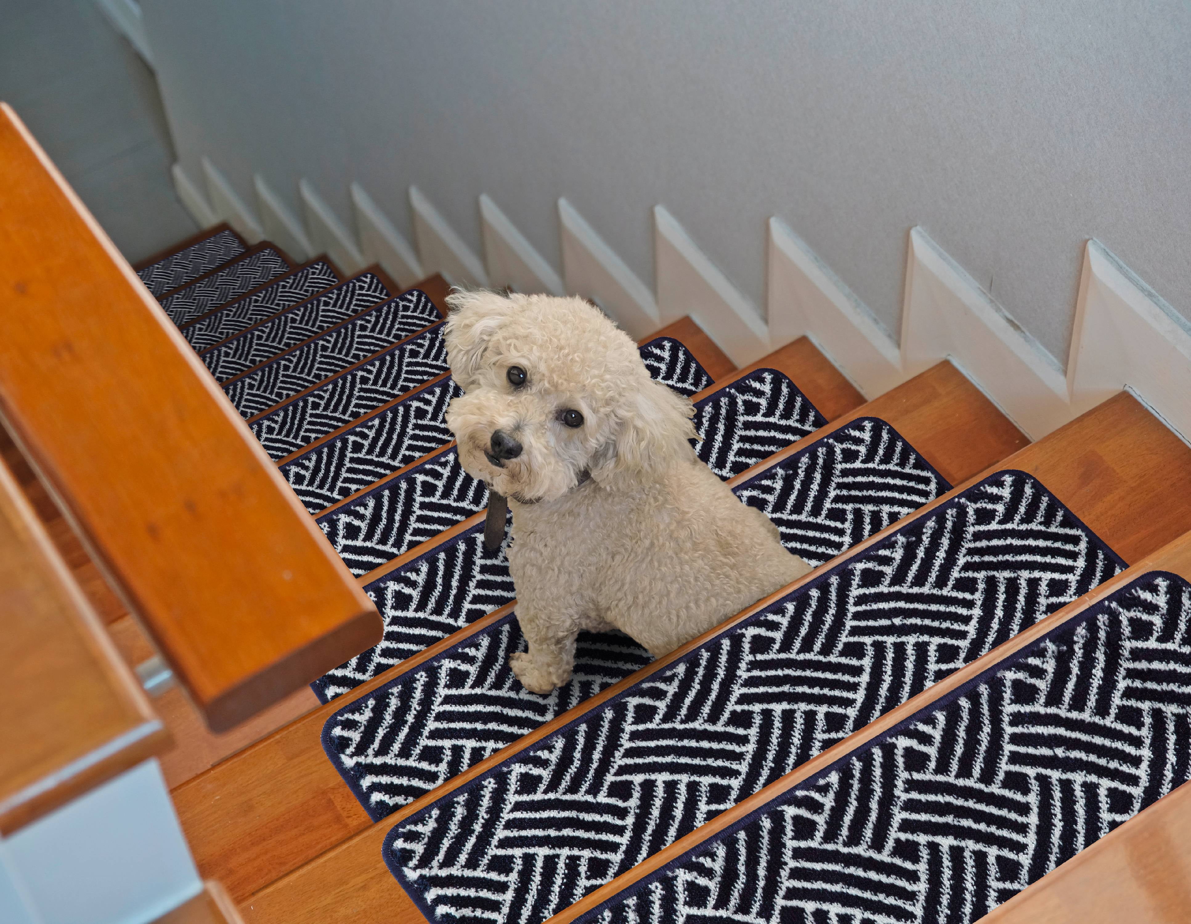 Sussexhome Paw Collection Stair Treads – Contemporary Soft Rectangle, 28x9 In