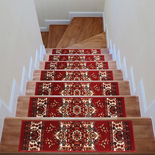Stair Treads Carpet Oriental Traditional Peel And Stick Alfombras, Set