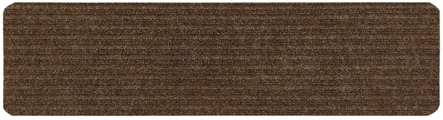 Brown Rubber Backing Slip Resistant Stair Treads Set of 7