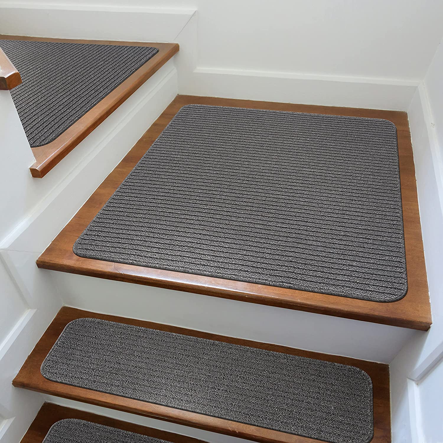 Stair Treads For Wooden Steps, Non Slip Stair Landing Rug, Matching Mat