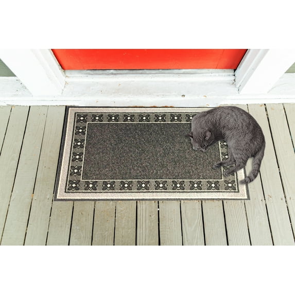Stair Treads Non-Slip Landing Mat - Skid Resistant Rubber Back Landing Rug - Beautiful Design Landing Mat Stair runner for Bottom of Stairs - Floormat - Doormat (20" x 30") Emmy Gray